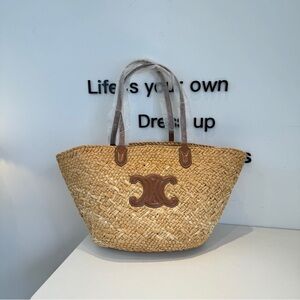 Celine 50X 28X 25cm straw tote bag